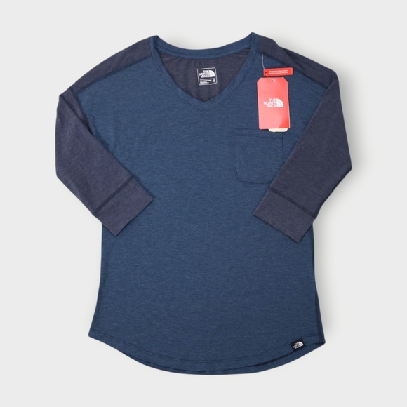 The North Face In A Flash 3/4 Sleeve T Shirt Women’s XS New With Tags Blue - Picture 1 of 9